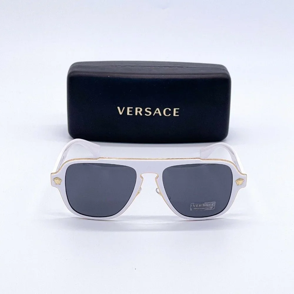 Sale Versace White 56mm Unisex Sunglasses